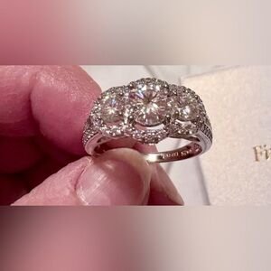 S925 2 Carats Moissinate Ring S925 stamped inside ring GRA Card & Gift Box New